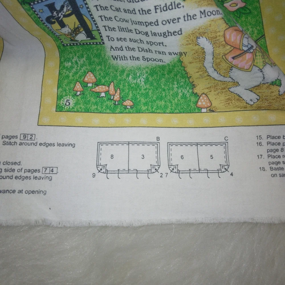 FABRIC Mary Engelbreit's Mother Goose Fabric Panel, new & Uncut, Adorable